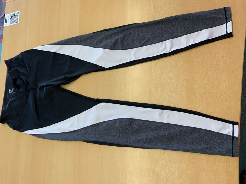  Sport-Leggings S Schwarz, Weiß, Grau