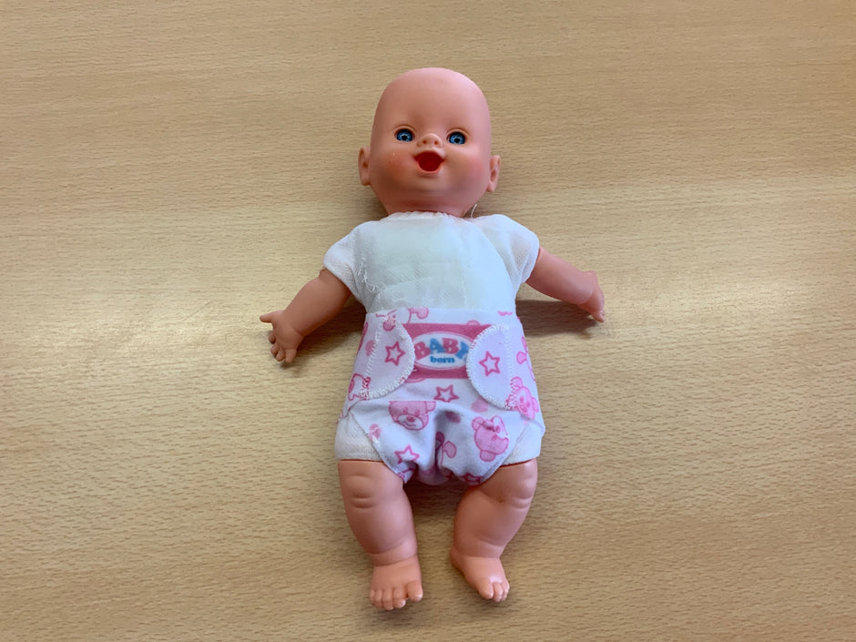 Puppe Pink, Weiß
