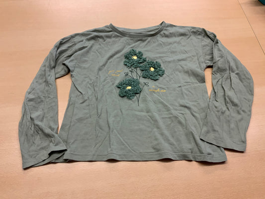  Langarmshirt 128/140 Olivgrün
