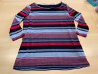 Bluse 38 Rot, Schwarz, Grau