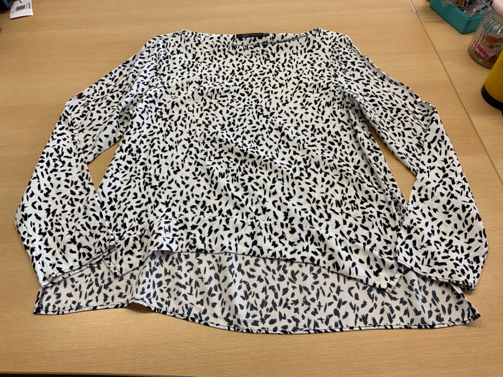 Zara Bluse 38 Weiß und Schwarz