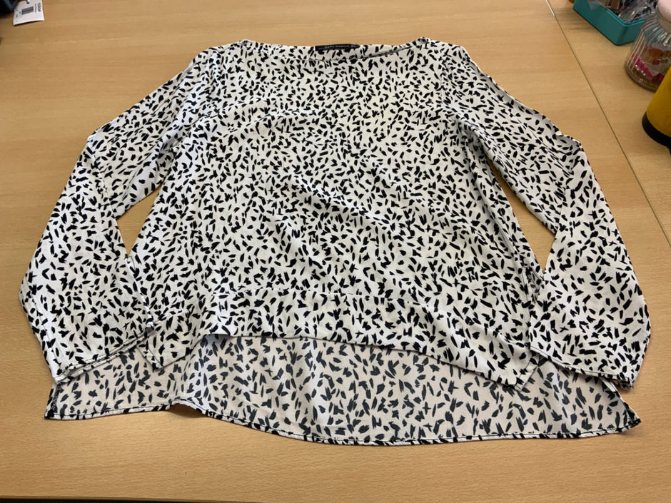 Zara Bluse 38 Weiß und Schwarz