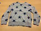 Sweatshirt 116 Grau mit blauen Sternen