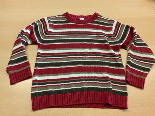 Pullover 128 Rot, Weiß, Dunkelgrün