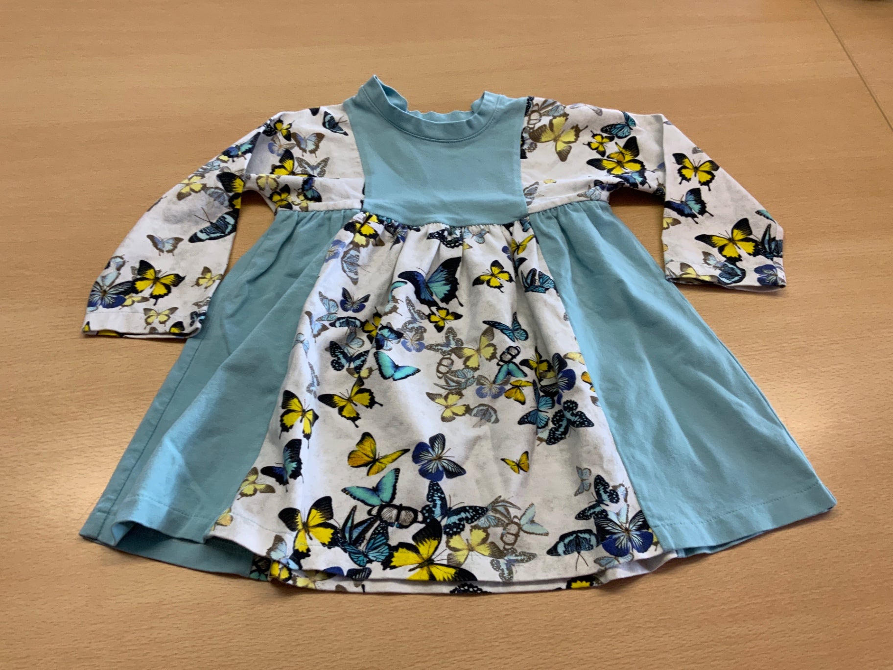  Kleid 98 Blau, Weiß, Gelb, Schwarz