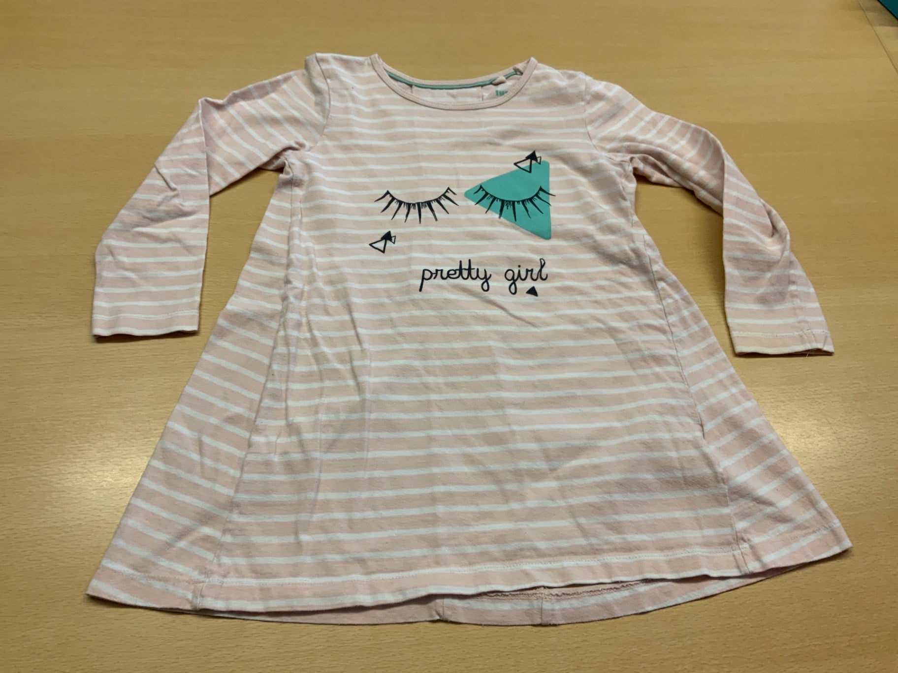 Kleid 110/116 Rosa und Weiß