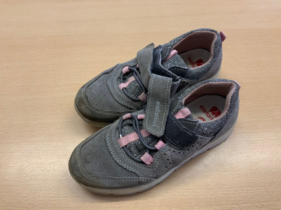 elefanten Sneaker 31 Grau mit pinken Akzenten