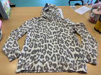 Hoodie 36 Beige mit grauem Leopardenmuster