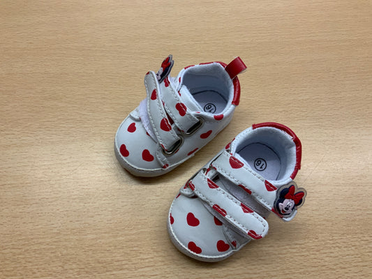 Minnie Mouse Babyschuhe 16 Weiß und Rot