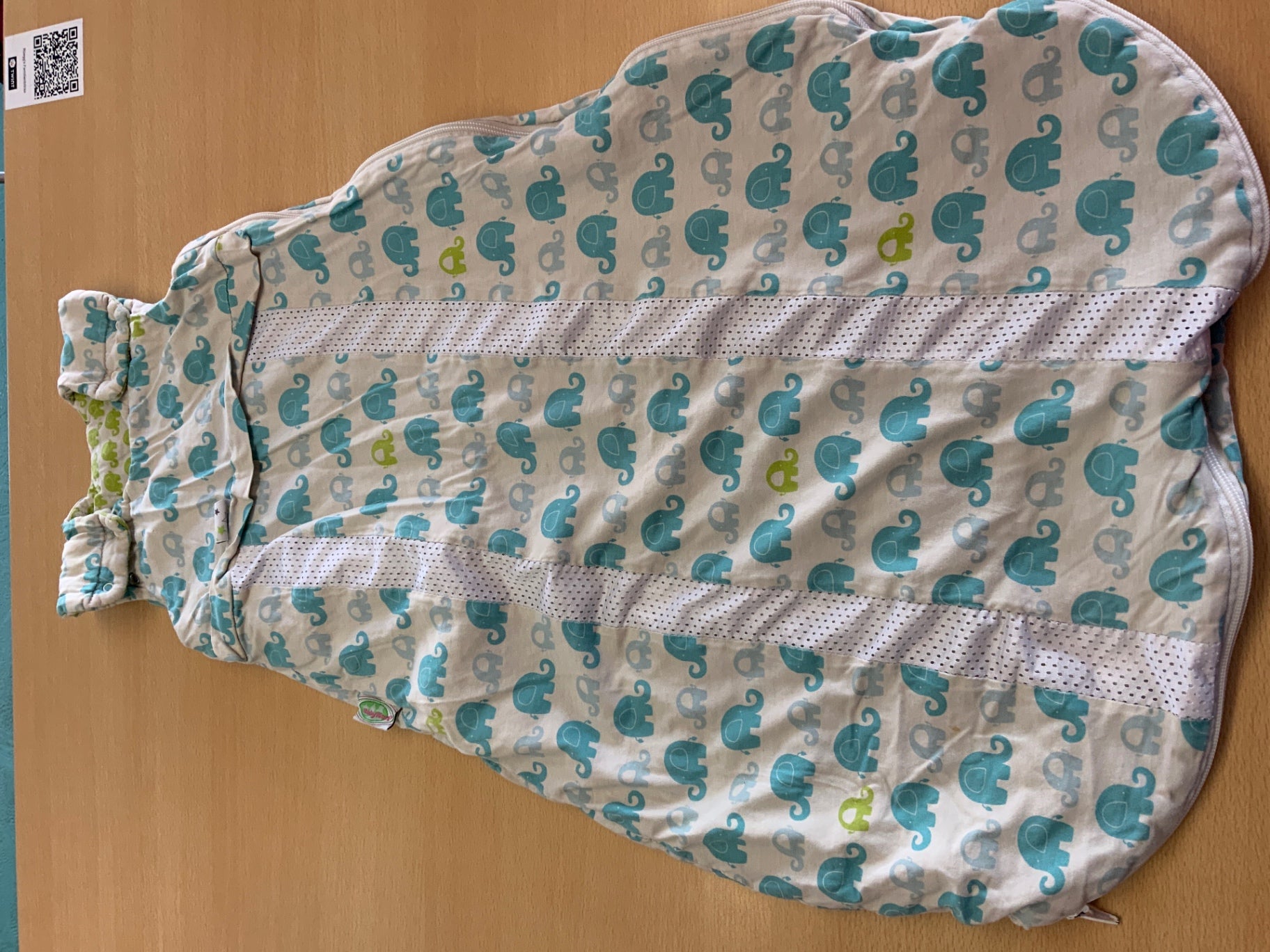 Schlafsack Weiß, Blau, Grün