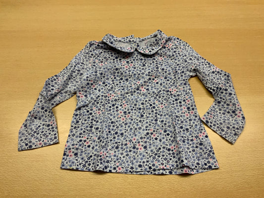  Langarmshirt 92 Bunt mit Blau, Rosa und Weiß