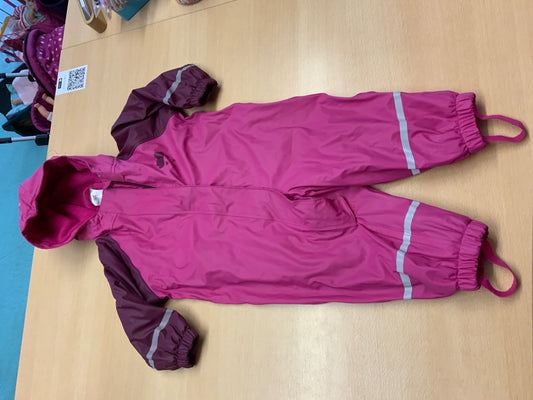  Regenanzug 74/80 Rosa und Dunkelrot