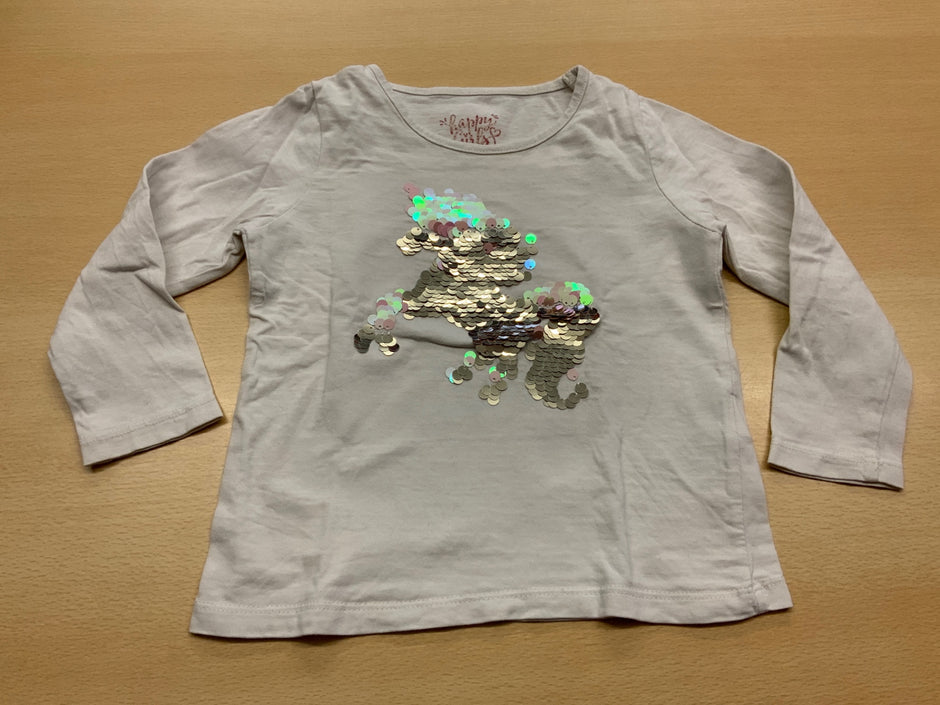 H&M Langarmshirt 104 Creme/Beige