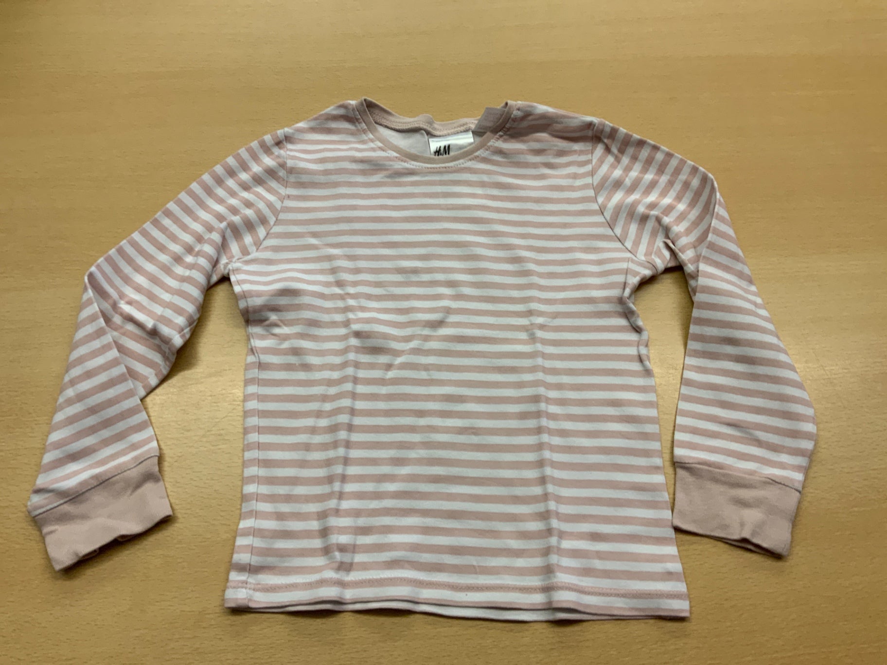 H&M Langarmshirt 110/116 Rosa und Weiß gestreift