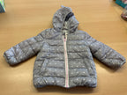 Winterjacke 80 Grau mit weißen Herzchen