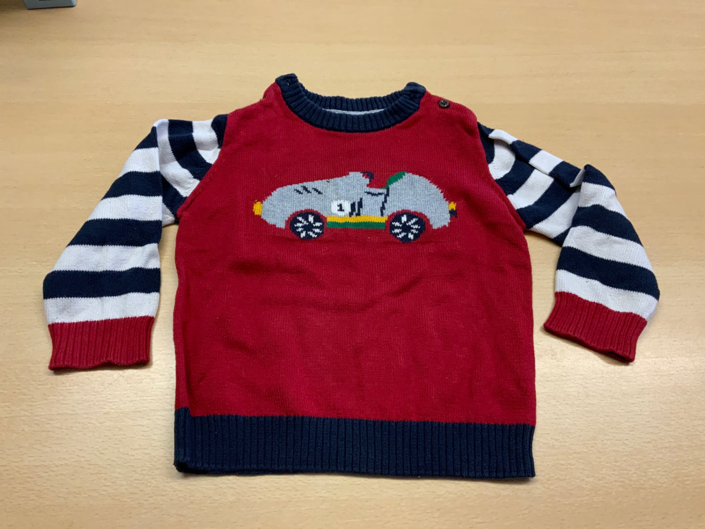  Pullover 98 Rot, Weiß, Blau