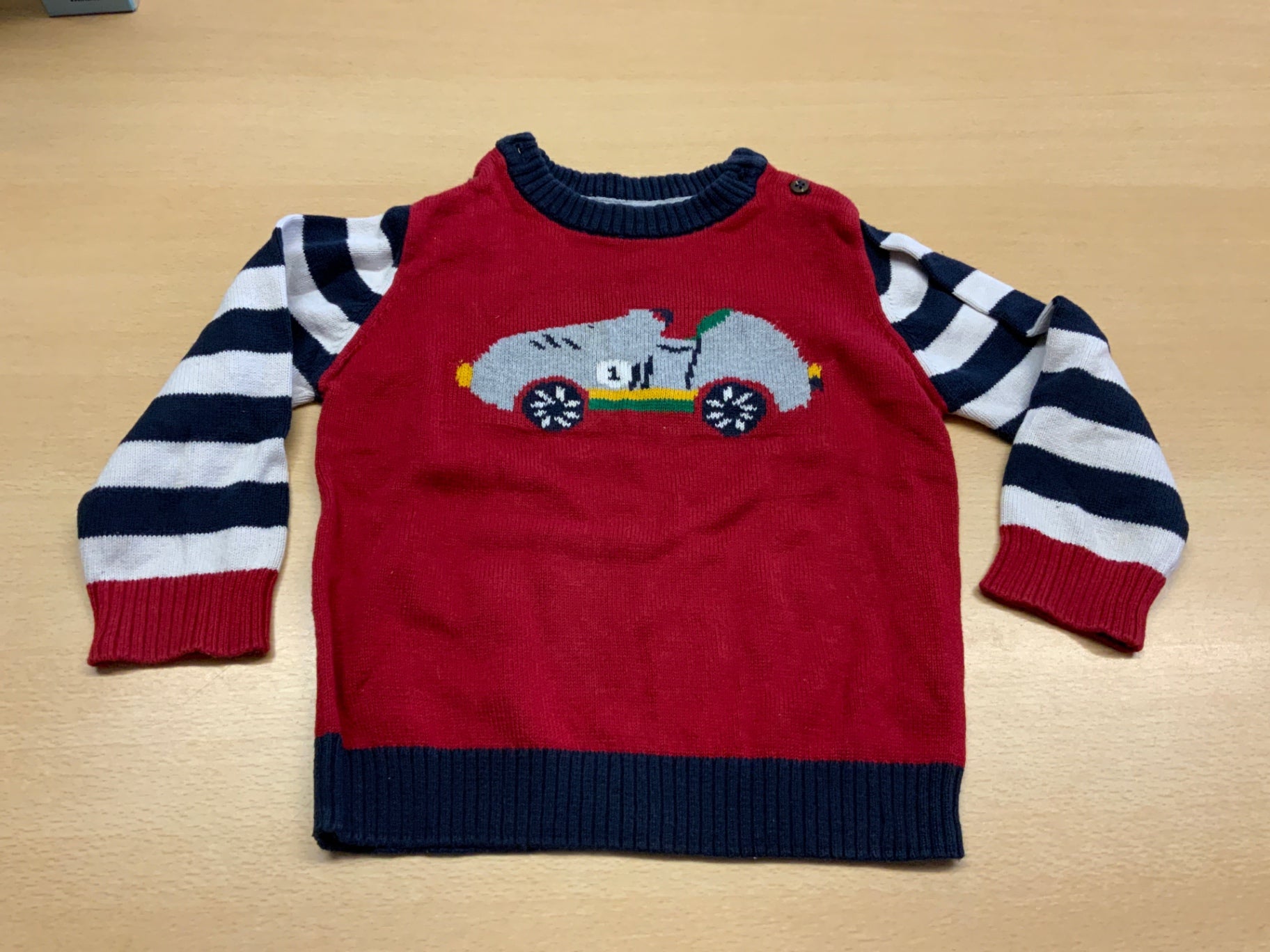  Pullover 98 Rot, Weiß, Blau