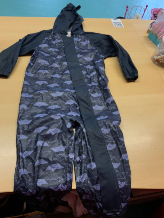  Regenoverall 98/104 Schwarz und Grau