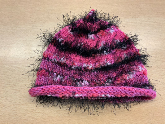 Mütze Rosa, Schwarz, Weiß