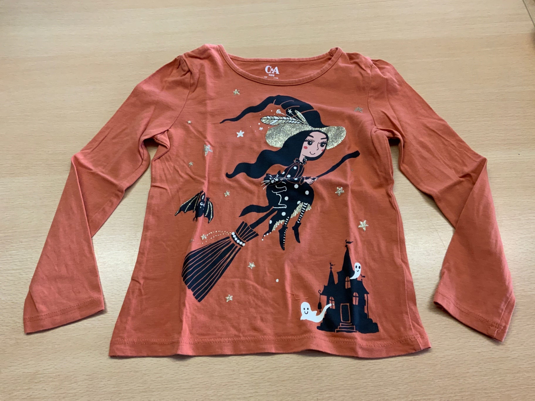 C&A Langarmshirt 122 Pfirsichfarben