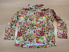 Rollkragenpullover 104 Gelb mit buntem Blumenmuster