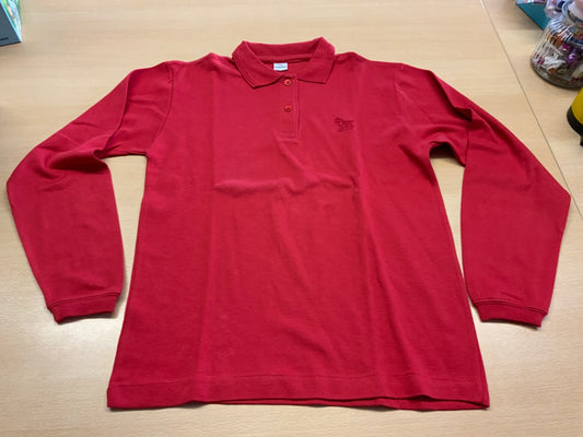 Poloshirt langarm 164 Rot