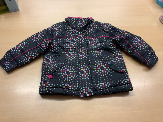 Winterjacke 98 schwarz mit bunten Tupfen