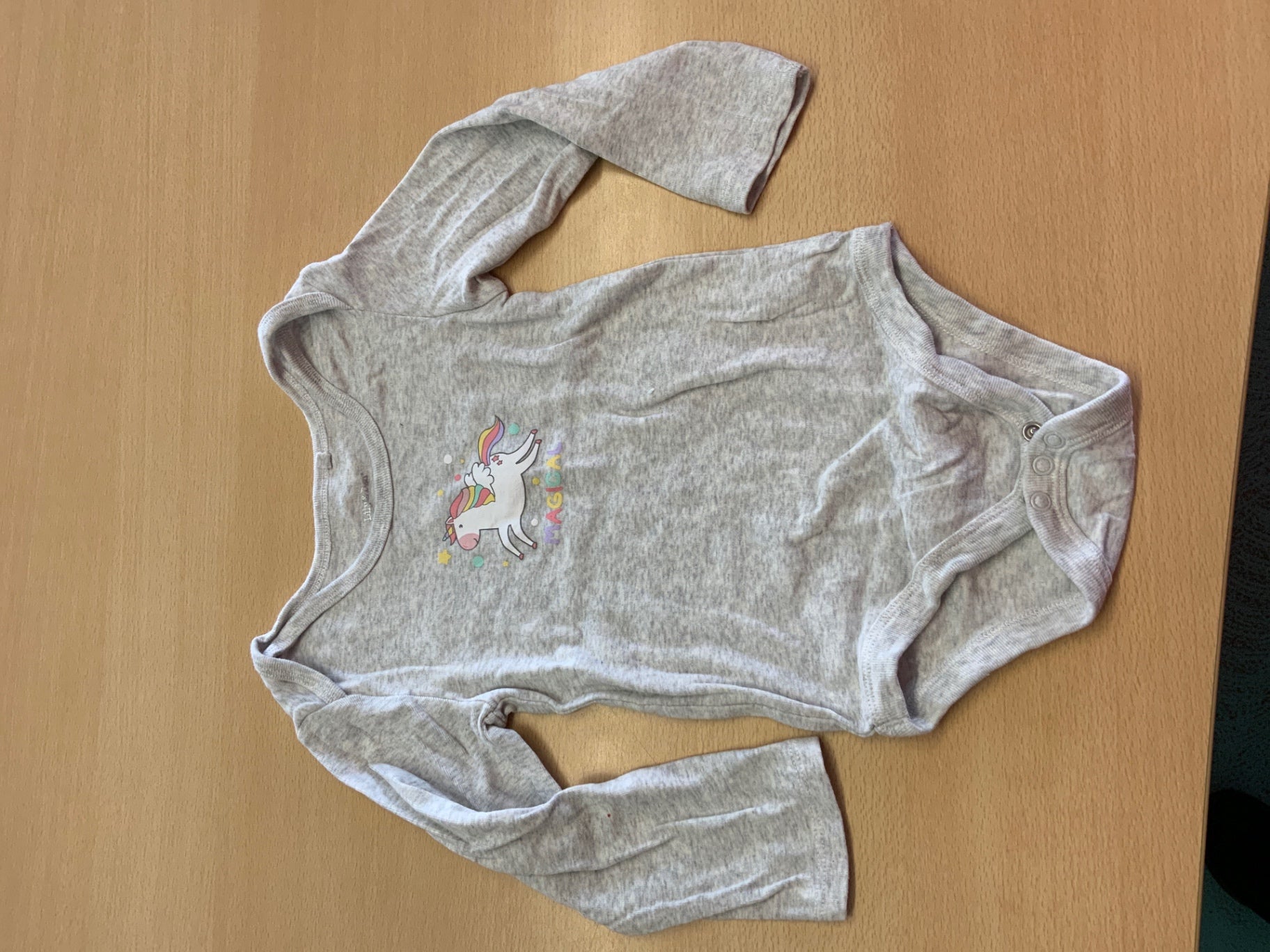 Langarm-Body 98/104 Grau