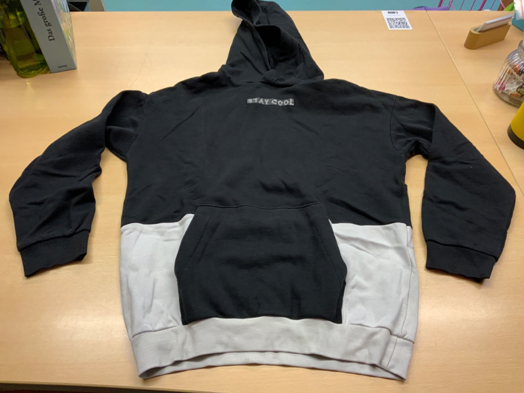 Hoodie 164 Schwarz, Weiß