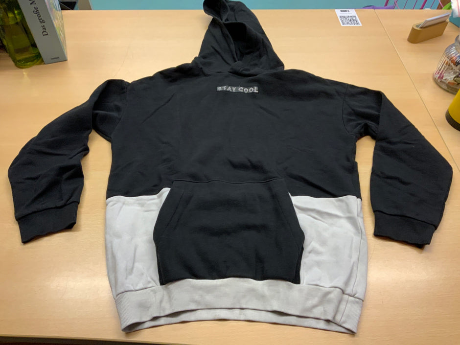 Hoodie 164 Schwarz, Weiß