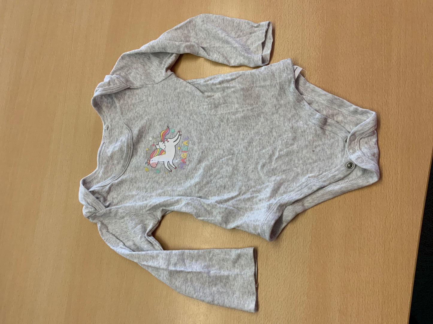  Langarm-Body 98/104 Grau