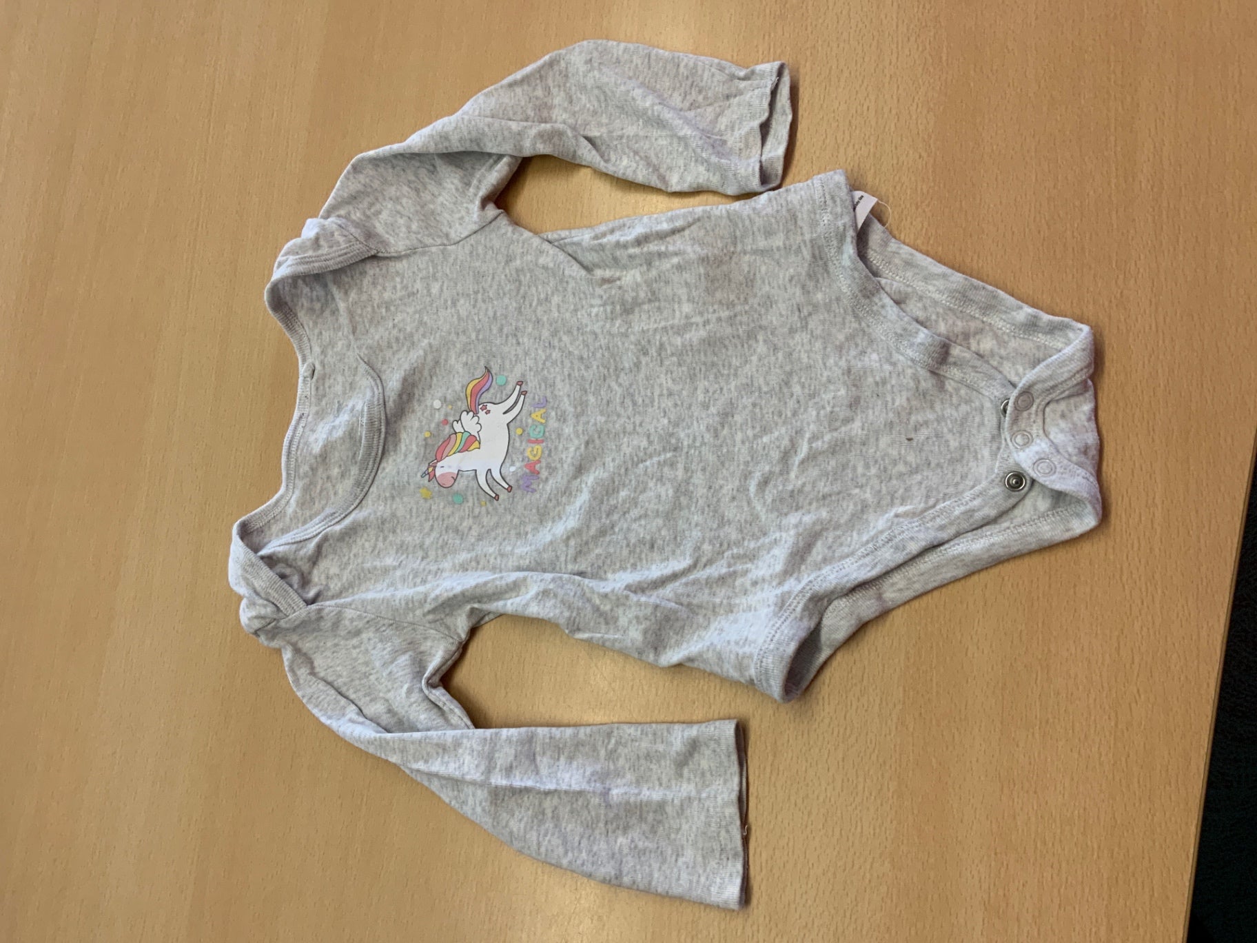  Langarm-Body 98/104 Grau