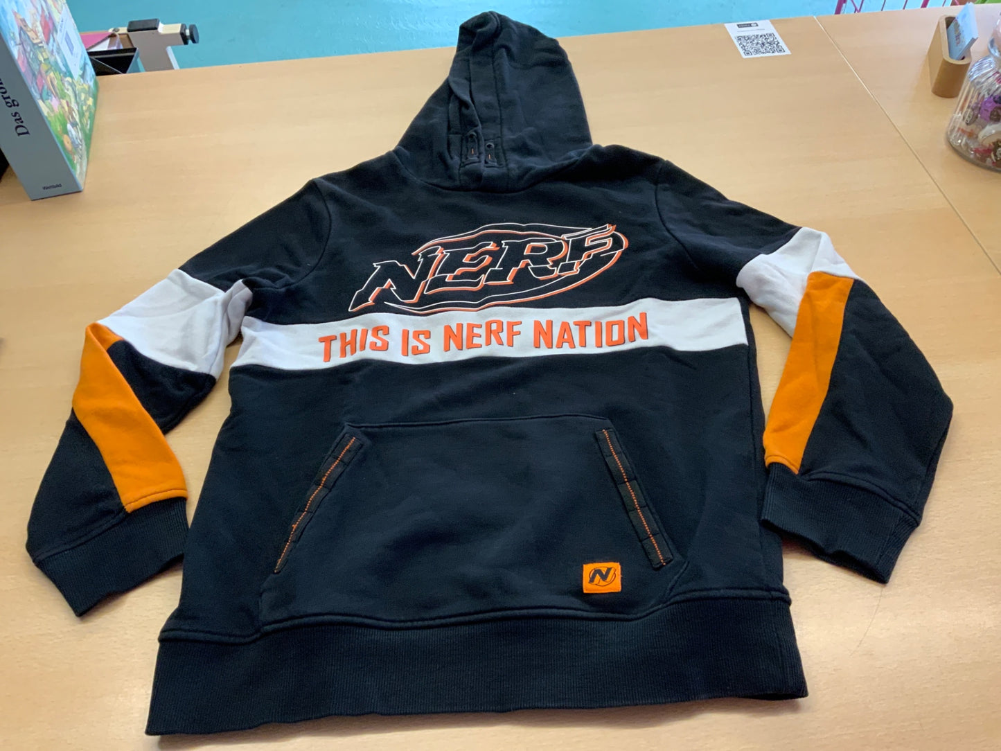Nerf Hoodie 146/152 Schwarz, Weiß, Orange