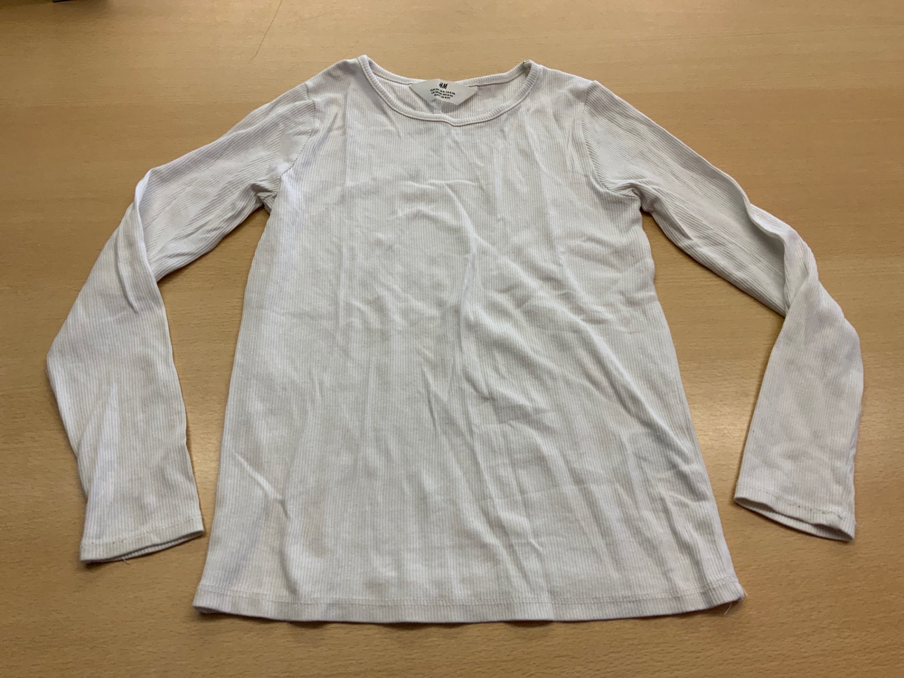 H&M Langarmshirt 134 Weiss