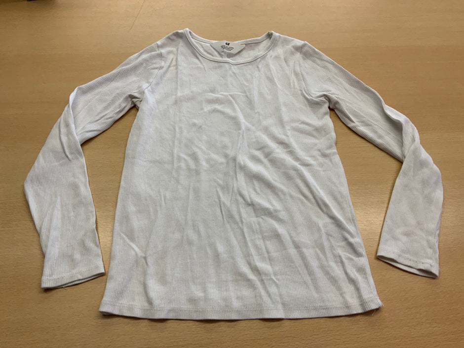 H&M Langarmshirt 134 Weiss
