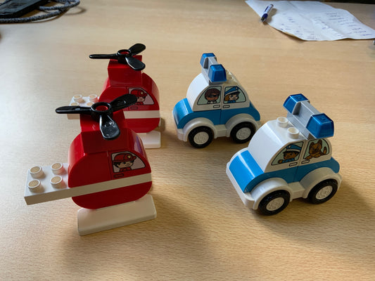 LEGO Duplo Feuerwehr und Polizei Rot, Blau, Weiß