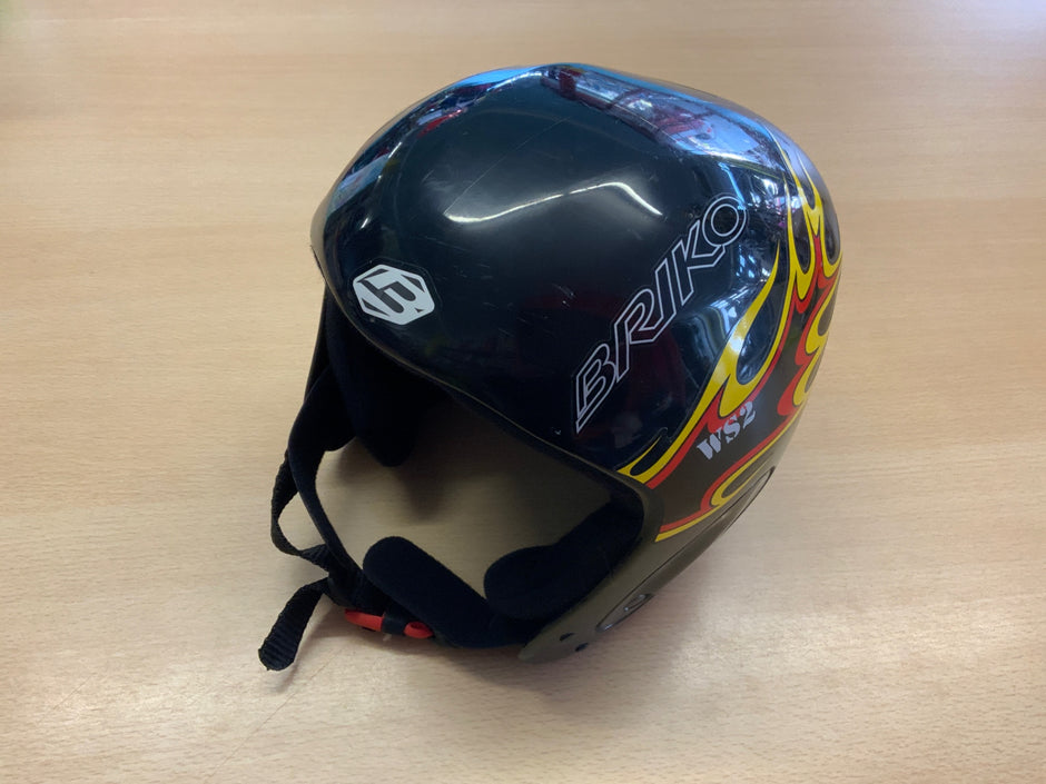 Briko Schutzhelm Schwarz mit bunten Flammen-Designs