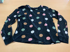 Pullover 134/140 Schwarz mit bunten Punkten