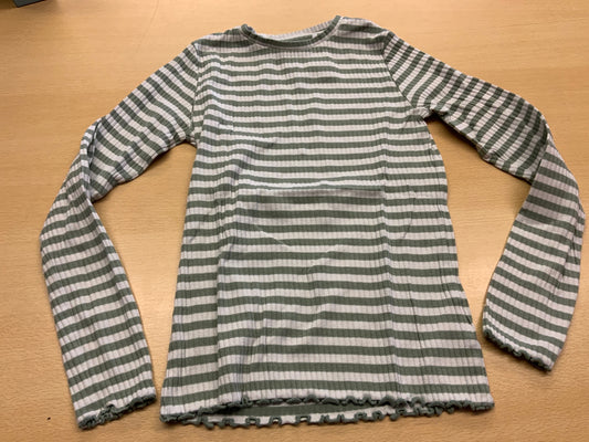 Langarmshirt 134/140 Grün und Weiß