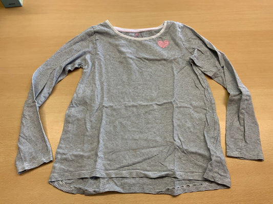  Langarmshirt 134/140 Grau und Weiß