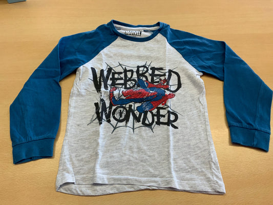Marvel Langarmshirt 122 Grau und Blau