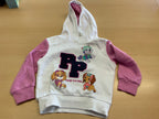 Hoodie 104 Weiß und Pink