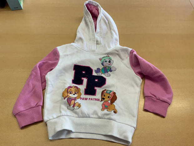  Hoodie 104 Weiß und Pink