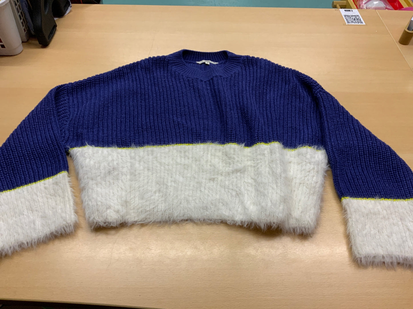 Pullover M Blau, Weiß