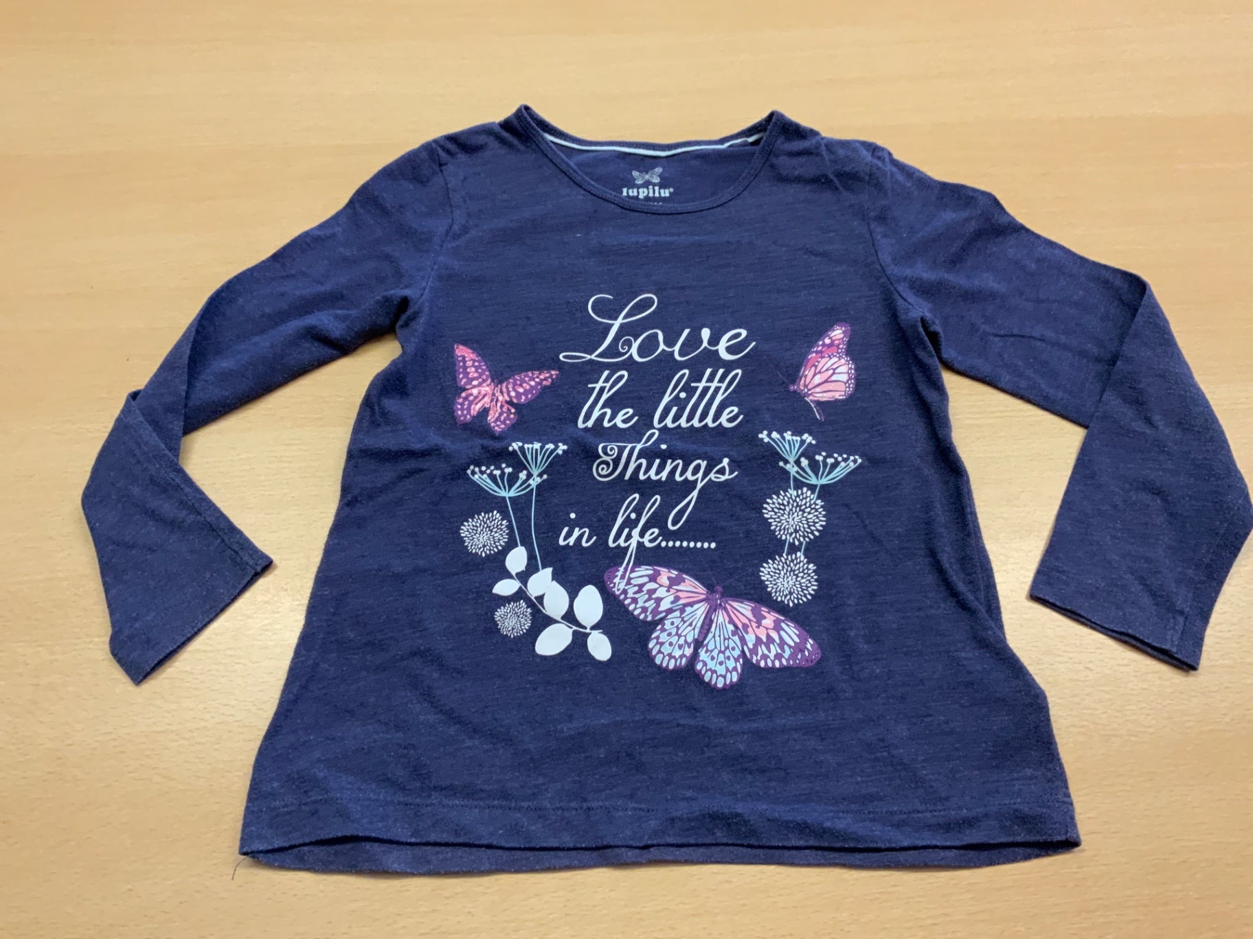 Langarmshirt 110/116 Dunkelblau