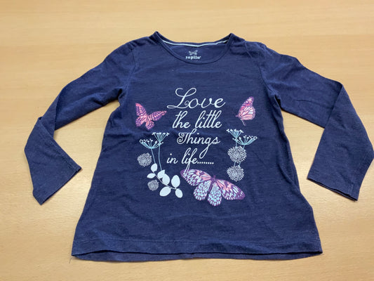 Langarmshirt 110/116 Dunkelblau