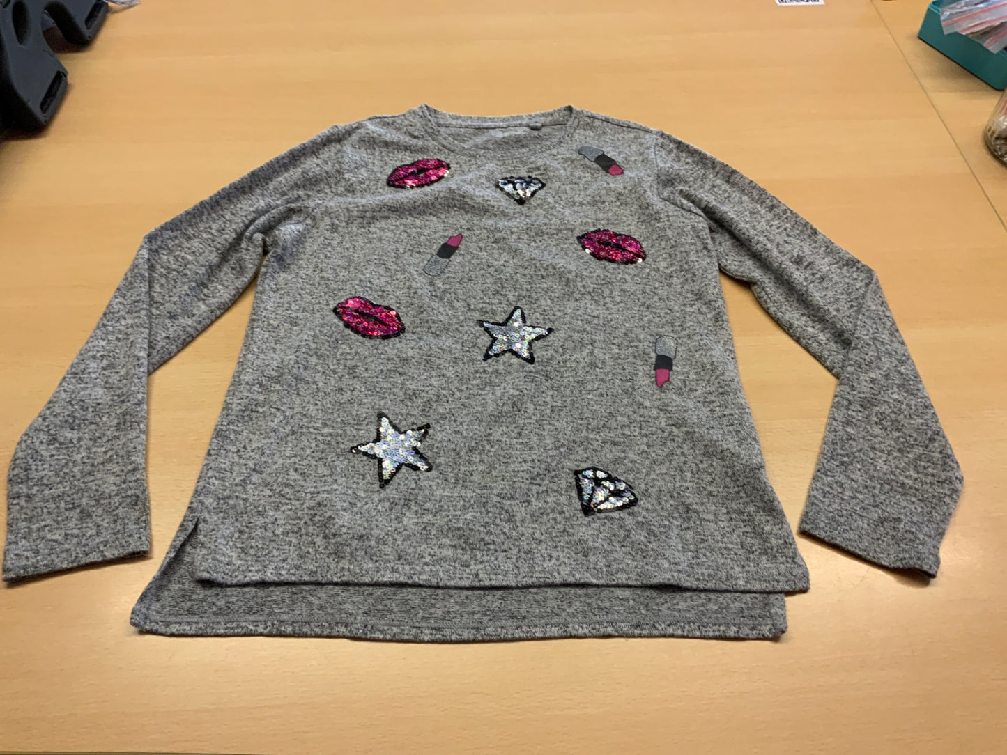 Pullover 146/152 Grau