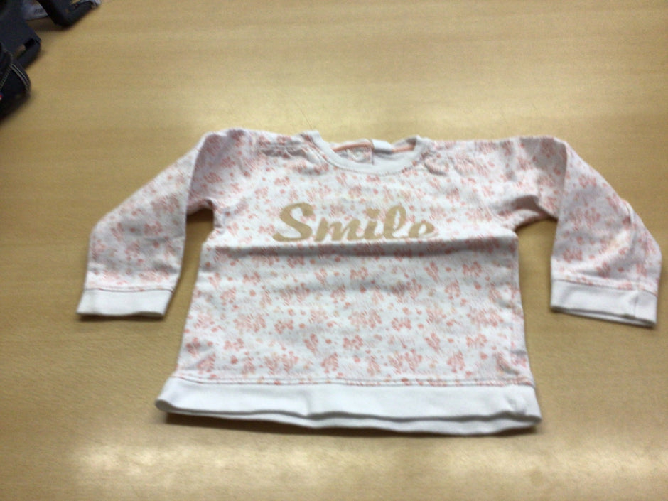 Sweatshirt 92 Weiß und Rosa