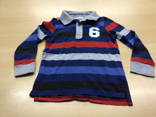 Langärmeliges Poloshirt 110 Bunt