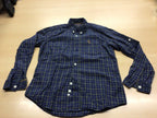 Hemd 128 Blau mit grünem Karo-Muster
